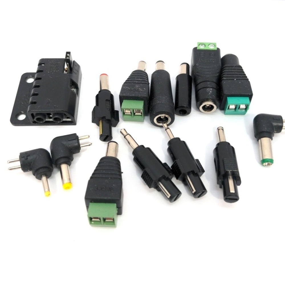 DC Power Adapter Connector Lot Universal Barrel Jack Terminal Block Tips 14pc